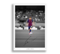 Lionel Messi Signed Photo Barcelona Poster Print Autograph Framed Memorabilia Gift (A4 Poster Only)