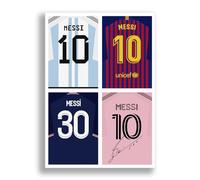 Lionel Messi Signed Photo Poster Print Argentina Inter Miami Barcelona Psg Autograph Framed Display Memorabilia Gift (A4 poster only)
