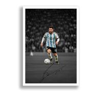 Lionel Messi Signed Photo Poster Print Picture Display Autograph Memorabilia Gift Barcelona PSG Argentina Inter Miami (Argentina A4 poster only)