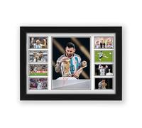 Lionel Messi Signed Poster Print - Limited Edition Autograph Fan Gift - Collectible Memorabilia Merchandise (Framed A4 (30x21cm))