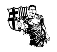 Lionel Messi Sport Soccer Football FC Barcelona Wall Decals PVC 54x54.7cm Can Modify and add Information Black