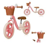 lionelo ALEX Kids' Balance Bike for kids Age 3+ Up to 30kg Lightweight, Adjustable Seat & Handlebar, EVA Foam Wheels, Basket, Bell, Training Bicycle, Gift for Boys & Girls (Rose, ALEX PLUS)