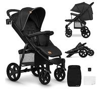 LIONELO Annet Plus Pushchair from Birth to 4 Years/22kg Light & Foldable Buggy with Reclining backrest to a Lying Position EVA Foam Wheels Stroller Mosquito net Footblanket Pram Drink Holder XXL Hood