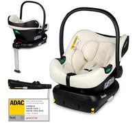 Lionelo Astrid i-Size Set Car Seat 40-87 cm with ISOFIX Base & Support Leg, R129 i-Size Infant Carrier 0+, ADAC 5 Safety, Rear-Facing, Memory-Foam Headrest, Travel System Compatible