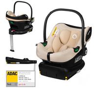 Lionelo Astrid i-Size Set Car Seat 40-87 cm with ISOFIX Base & Support Leg, R129 i-Size Infant Carrier 0+, ADAC 5 Safety, Rear-Facing, Memory-Foam Headrest, Travel System Compatible