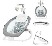 LIONELO Baby Rocker & Infant Bouncer Chair Pascal with Soothing Motion, 12 Lullabies, Vibrations, 4-Position Recline, Toy Bar, 5-Point Harness, Foldable Portable, from Birth