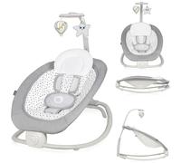 LIONELO Baby Rocker & Infant Bouncer Chair Pascal with Soothing Motion, 12 Lullabies, Vibrations, 4-Position Recline, Toy Bar, 5-Point Harness, Foldable Portable, from Birth