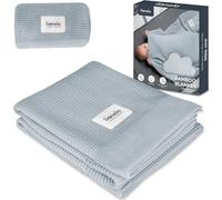 lionelo Bamboo Blanket 100x75cm Lightweight Baby Blanket and Changing pad 100% Cotton Natural Soft Antibacterial Hypoallergenic Antifungal Perfect for year-round comfort Ideal for travel and nursery