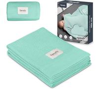 lionelo Bamboo Blanket 100x75cm Lightweight Baby Blanket & Changing pad 100% Cotton Natural Soft Antibacterial Hypoallergenic Antifungal Perfect for yearound comfort Ideal for travel & nursery (Mint)