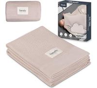 LIONELO Bamboo Blanket 100x75cm Lightweight Baby Blanket & Changing pad 100% Cotton Natural Soft Antibacterial Hypoallergenic Antifungal Perfect for yearound comfort Ideal for travel & nursery (Beige)