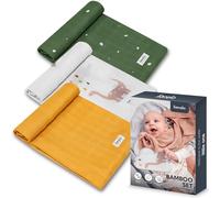 LIONELO Bamboo Set 3 Swaddles Muslin Newborn Blankets 100% Natural Bamboo Cotton Size 70x70cm Pleasant to the touch, soft fabric, hypoallergenic, antibacterial, absorbs moisture and unpleasant odors