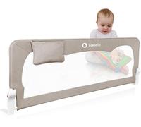 lionelo Bed Rail Guard HANNA 150L x 66H cm Extra-Tall Universal Safety Bed Barrier for Toddlers, Foldable 180° with tilt adjustment, Mesh Fabric, SecureBelt Straps, Safe Lock, Pocket, Easy to Install
