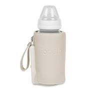 LIONELO Bottle Warmer THERMUP GO Plus for Keeping Milk and Baby Food Warm, Portable with Integrated Battery Up to 8 Hrs, 5 Temperatures from 38 to 50°C, USB Charging, Display (Beige, GO Plus)