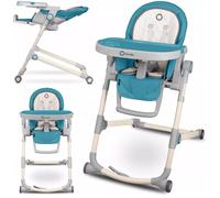 Lionelo CORA Baby High Chair - Folding, Safe, Mobile Feeding Seat - Ocean