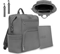 lionelo Cube The Ultimate Changing Bag Backpack with 12 pockets, including a Thermal pocket and changing mat, Conveniently Attach to Pushchair with Straps, Lightweight, Multifunctional, Waterproof