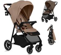 Lionelo Emma One Lightweight Stroller, 6 Months-4 Years (up to 22 kg), One-Hand Fold, 360° Swivel Wheels & Full Suspension, Reclines Flat, XXL UPF50+ Canopy, 5-Point Harness, Cup Holder & Mosquito Net