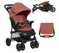 Lionelo Emma Plus Lightweight & Robust Stroller 6-36 Months, Quick Compact Fold, Lie-Flat Recline, Pushchair with 5-Point Harness, XXL Canopy, Shock-Absorbing Wheels, Tray, Bag (Single, Pink)