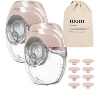 Lionelo FIDI Free Slim Duo Two Wearable and Wireless Hands Free Electric Breast Pump Sets, 2 x 150 ml Capacity, Quiet up to 40 dB, 3 Modes, 8 Levels, 60 kPa Suction, 4 Sizes Silicone Flanges, USB-C