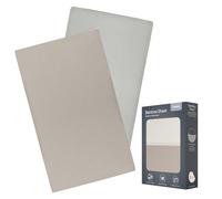 LIONELO Fitted Sheets for Baby Co-sleeper, Travel Cot, Set of 2, 118 x 60 cm Natural Bamboo Cotton, Breathable, Ideal for Cot Mattress for Next to me cot, Travel/Camping or Cradle