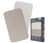 LIONELO Fitted Sheets for Baby Co-sleeper, Travel Cot, Set of 2, 80 x 42 cm Natural Bamboo Cotton, Breathable, Ideal for Cot Mattress for Next to me cot, Travel/Camping or Cradle