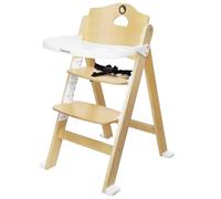 LIONELO Floris 3in1 Feeding high chair for baby from 6 months to older child, Load capacity up to 40 kg Highchair made of birch wood 4-step seat and footrest adjustment, detach-adjustable tray, Harnes