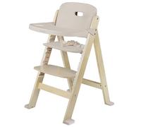 LIONELO Floris 3in1 Feeding high Chair for Baby from 6 Months to Older Child, up to 40 kg Highchair Made of Birch Wood 4-Step seat and footrest Adjustment, Detach-Adjustable Tray, Harnes (Beige)
