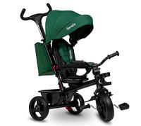 LIONELO Haari 2in1 Kids Tricycle Stroller for toddlers 1-5 Years Up to 25kg Parent steering control Swivel seat Three wheeler Bike Harness Canopy Basket Cup Holder Robust frame Durable wheels (Green)