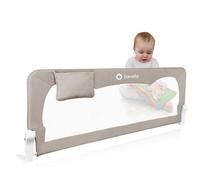 lionelo HANNA Bed Rail Guard 150L x 66H cm Extra-Tall Safety Bed Barrier for Toddlers, Foldable 180° with tilt adjustment, Mesh Fabric, SecureBelt Straps, Safe Lock, Pocket, Durable, Easy to Install
