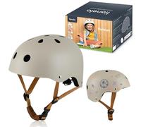 Lionelo Helmet Explorer Adjustable Certified Kids' Safety Helmet Size S(50-56cm) Impact-Absorbing & Ventilated Designed for Creative Chalk & Marker Customization, Cycling & Outdoor Adventures (Beige)