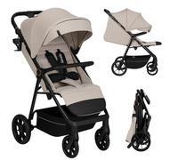 Lionelo IVA Compact Lightweight Pushchair from 6-48 Months, Stroller with Lie-Flat Seat, All-Terrain Wheels, Double Suspension, XXL Waterproof Canopy, Magnetic 5-Point Buckle, Adjustable Handlebar
