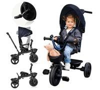 lionelo Kori 2in1 Pushchair Three wheeler for Kids from 18 months to 5 years up to 25 kg Tricycle/Stroller Bike with Parent steering control, 360-deg swivel seat Harness Canopy Bucket Bag Cup Holder