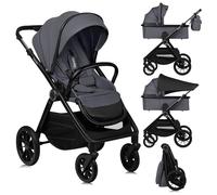 Lionelo Layla 2-in-1 Travel System Pushchair & Carrycot | Pram from Birth to 22 kg (0-4 Years) | All-Terrain Wheels with Suspension | Reversible Seat, One-Hand Fold, UPF50+ Canopy, Ventilated Mattress