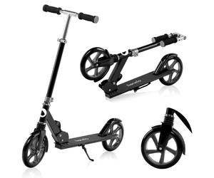 LIONELO Luca Foldable Scooter for Children and Adults up to 100 kg | Lightweight 4 kg Frame, ShockResist Suspension, Adjustable Handlebar, 200 mm Wheels, Non-Slip Deck and Rear Brake