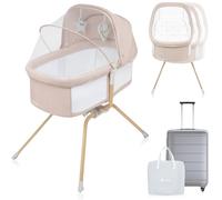 lionelo Malin 3-in-1 Baby Cradle, Travel Cot & Bassinet - Patented Rocking System with Lock, Adjustable Incline Mattress, Breathable Mesh Sides, Quick Fold, Carry Bag, Canopy, Mosquito Net & Toys