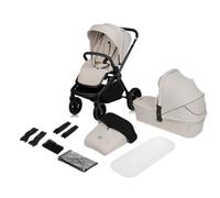 LIONELO Mika Plus 2in1 Baby Stroller Set: Travel Cot, Buggy | from Birth to Toddler | High-Quality Textile Materials | Magnetic Quick Release | Anti-Reflux Position | Magnets Hood | Full Suspension