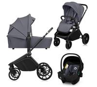 Lionelo Mika Plus 3 in 1 Travel System Pushchair Pram | All-Terrain Stroller with Carrycot & i-Size Car Seat | Compact Folding, Adjustable Handle, XXL Canopy UPF50+, Rain Cover & Accessories
