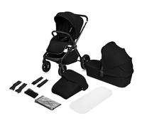 Lionelo Mika Plus 3 in 1 Travel System Pushchair Pram | All-Terrain Stroller with Carrycot & i-Size Car Seat | Compact Folding, Adjustable Handle, XXL Canopy UPF50+, Rain Cover & Accessories