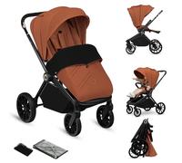 Lionelo Mika Plus All-Terrain Lightweight Stroller Pram for toddler 6-48 Months Up to 22 kg, Reversible Lie-Flat Seat, XXL Water-Repellent UPF50+ Canopy, Front & Rear Suspension, Large Shopping Basket