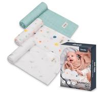 LIONELO Bamboo Set 3 Swaddles Muslin Newborn Blankets 100% Natural Bamboo Cotton Size 70x70cm Pleasant to The Touch, Soft Fabric, Hypoallergenic, Antibacterial, absorbs Moisture and unpleasant Odors