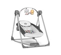 LIONELO Otto Electric Baby Swing and Rocker from Birth up to 9 kg | 5 Swing Speeds, Nature Sounds, Timer, 5-Point Harness, Soft Cushion, Adjustable Toy Bar and Compact Fold