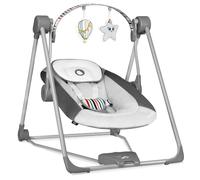 LIONELO Otto Electric Baby Swing and Rocker from Birth up to 9 kg | 5 Swing Speeds, Nature Sounds, Timer, 5-Point Harness, Soft Cushion, Adjustable Toy Bar and Compact Fold