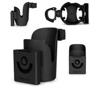 LIONELO OVE 2 in 1 Universal cup and smartphone holder for pushchair, Stroller cup holder for bottle or coffee and smartphone with 360 Degree assembly system, Baby bottle organizer for stroller