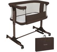 lionelo PARI 3in1 Baby Bedside Cot Co-Sleeper for Babies From Birth, Adjustable Height & Incline, Mattress, 4 Lockable Wheels, Breathable, Portable, Washable, Bag, Straps