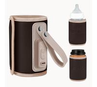 LIONELO Portable Bottle Warmer THERMUP GO for maintaining Temperature, USB Cable Powered, BPA-Free, Baby Bottle Warmer for Keeping Milk & Food Warm, for Constant Temperature (Chocolate, ON THE GO)