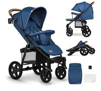 LIONELO Annet Plus Pushchair from Birth to 4 Years/22kg Light & Foldable Buggy with Reclining backrest to a Lying Position EVA Foam Wheels Stroller Mosquito net Footblanket Pram Drink Holder XXL Hood