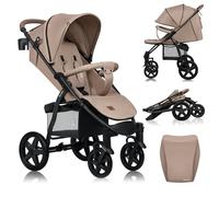 LIONELO Pushchair from Birth up to 22 kg Annet Plus Light & Foldable Stroller with Reclining backrest to a Lying Position, EVA Foam Wheels, Mosquito Net, Footblanket, Drink Holder, Basket, XXL Hood