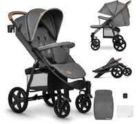 LIONELO Pushchair from Birth up to 22 kg Annet Plus Light & Foldable Stroller with Reclining backrest to a Lying Position, EVA Foam Wheels, Mosquito Net, Footblanket, Drink Holder, Basket, XXL Hood