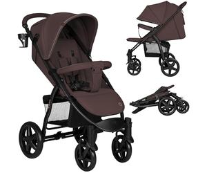 LIONELO Pushchair from Birth up to 22 kg Annet Plus Light & Foldable Stroller with Reclining backrest to a Lying Position, EVA Foam Wheels, Mosquito Net, Footblanket, Drink Holder, Basket, XXL Hood