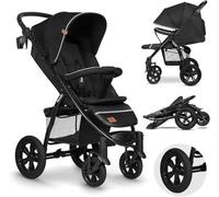 LIONELO Pushchair from Birth up to 22 kg Annet Tour Light & Foldable Stroller with Reclining backrest to a Lying Position, EVA Foam Wheels, Mosquito Net, Footblanket, Drink Holder, Basket, XXL Hood