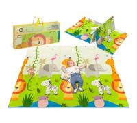 Lionelo Robby Large Reversible 2-in-1 Educational Play Mat and Play Space 180x200cm for Newborns, Certified Material Free from Harmful Chemicals, Lightweight, Foldable and Waterproof with Carrying Bag